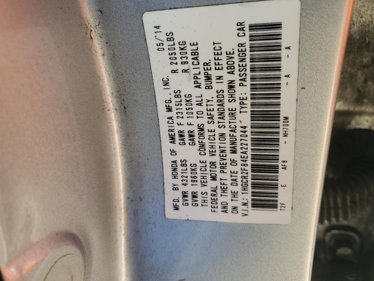 2014 HONDA ACCORD
