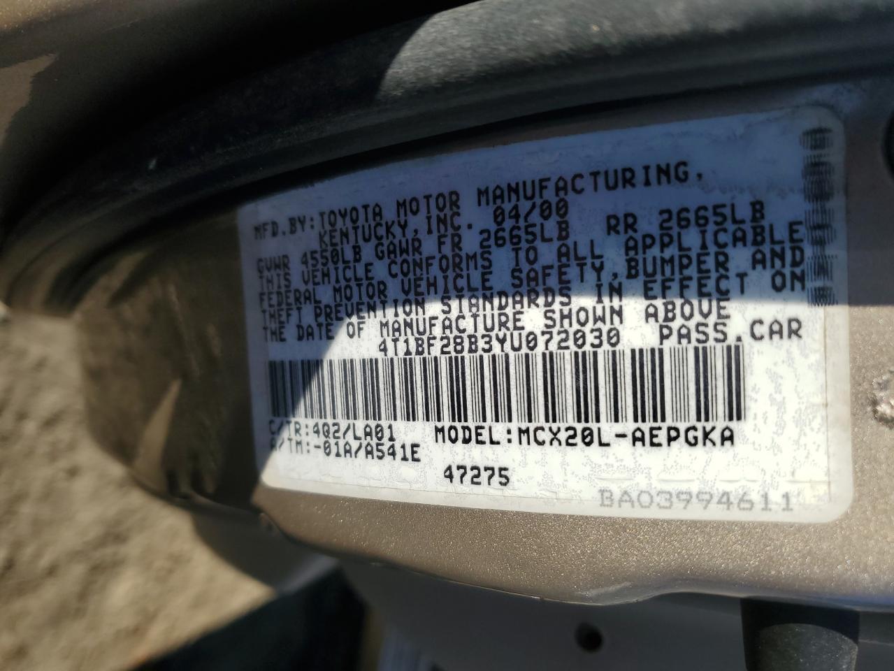 2000 TOYOTA Avalon
