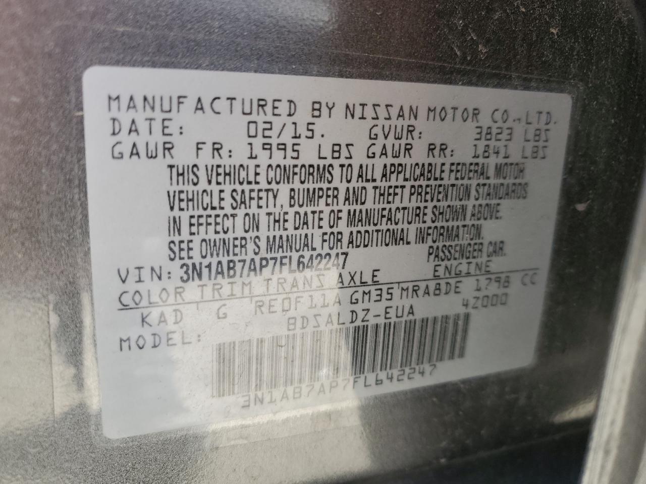 2015 NISSAN SENTRA