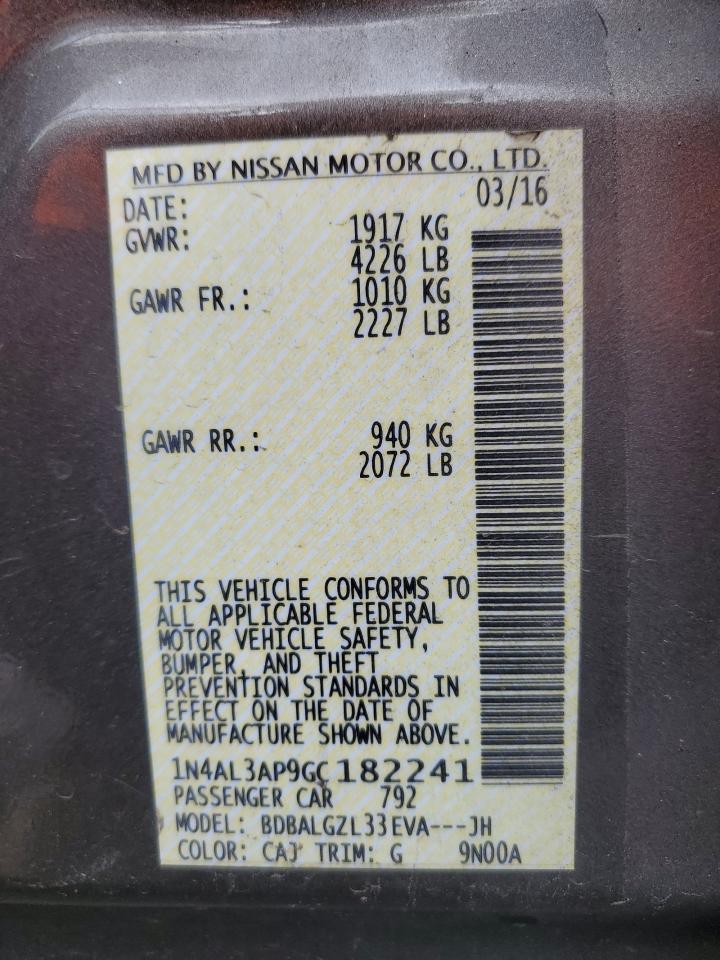 2016 NISSAN ALTIMA