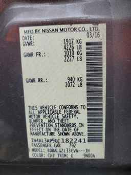 2016 NISSAN ALTIMA