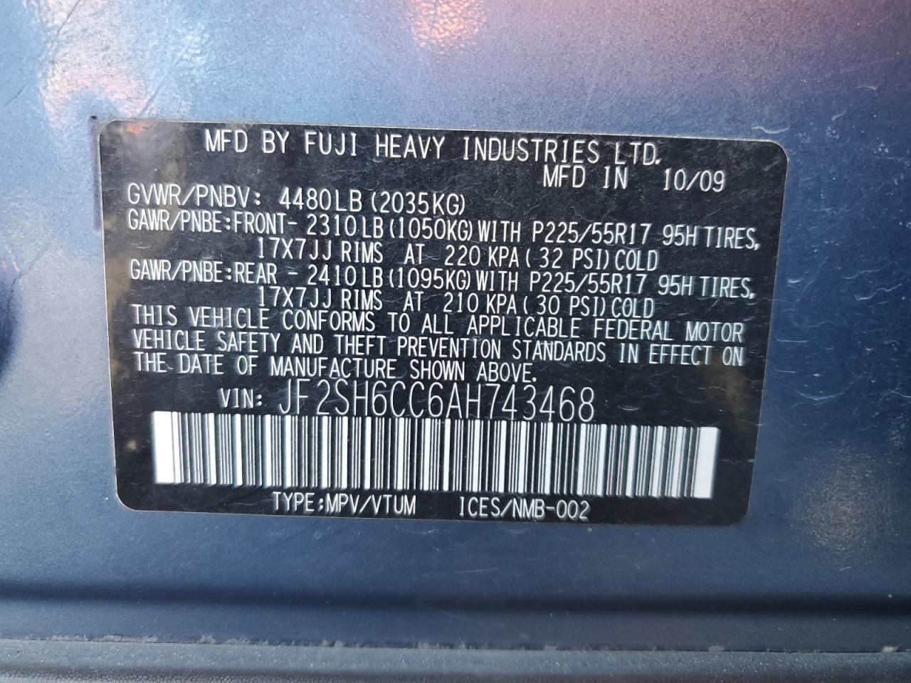 2010 SUBARU FORESTER