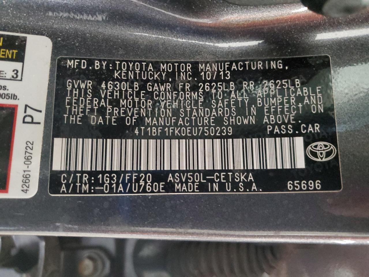 2014 TOYOTA CAMRY