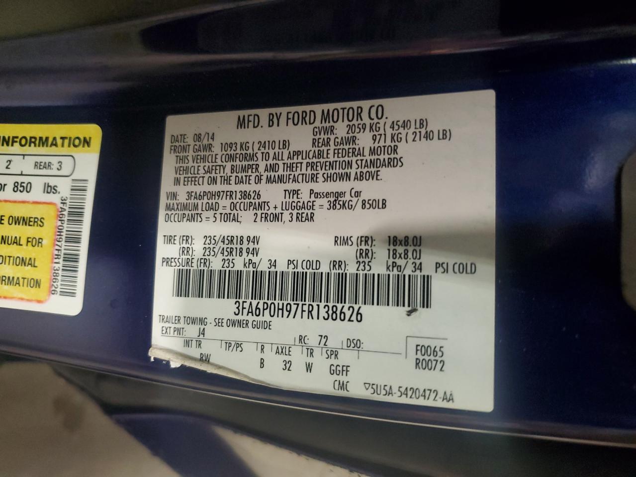 2015 FORD FUSION