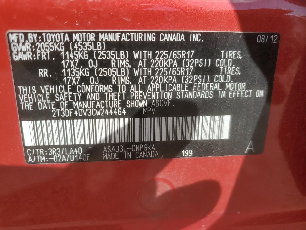 2012 TOYOTA RAV4