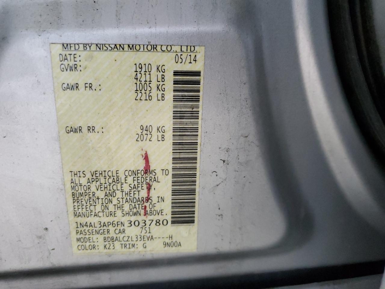2015 NISSAN ALTIMA