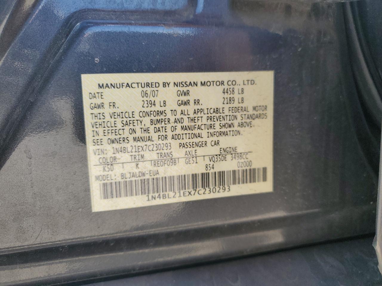 2007 NISSAN ALTIMA