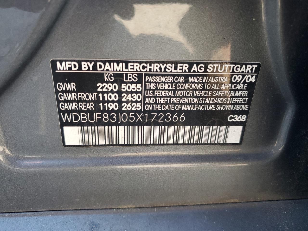 2005 MERCEDES-BENZ E-Class