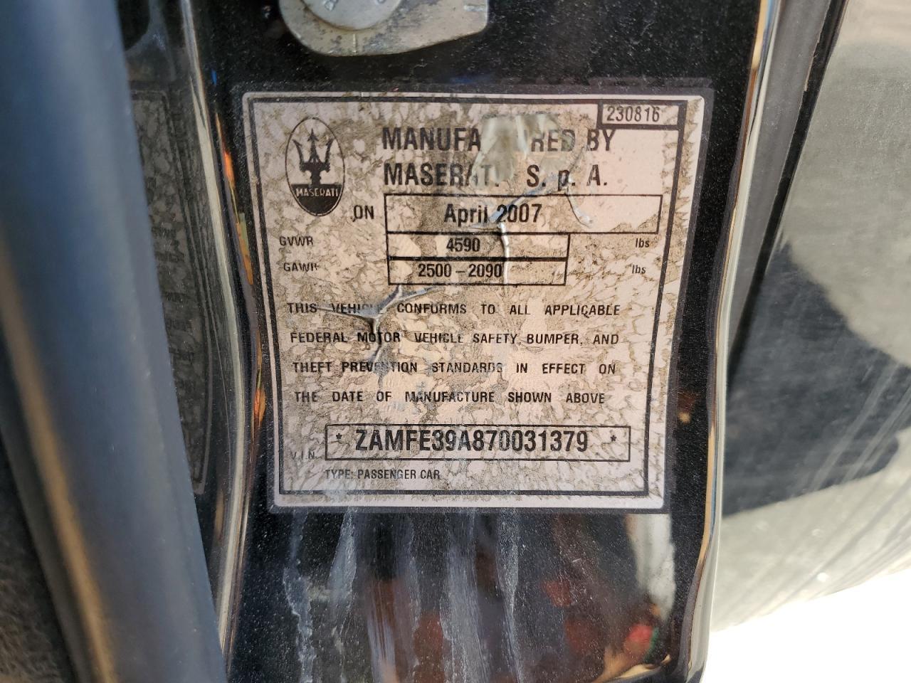 2007 MASERATI QUATTROPORTE