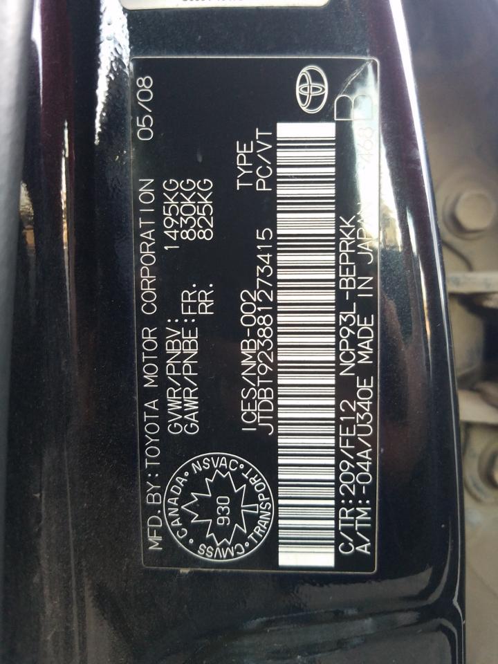 2008 TOYOTA YARIS