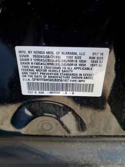 2016 HONDA PILOT