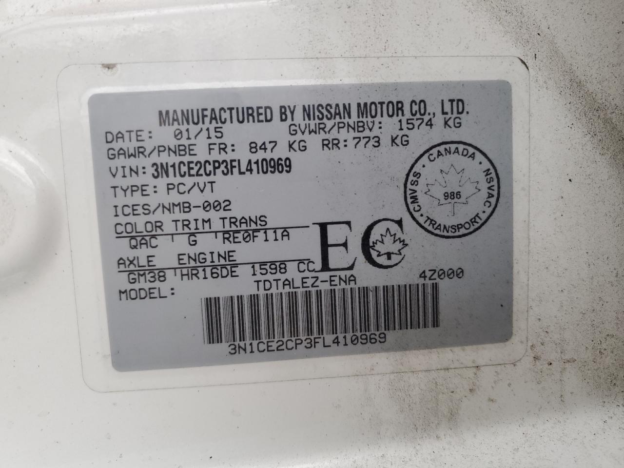 2015 NISSAN Versa Note
