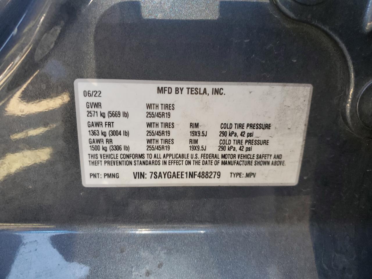 2022 TESLA MODEL Y