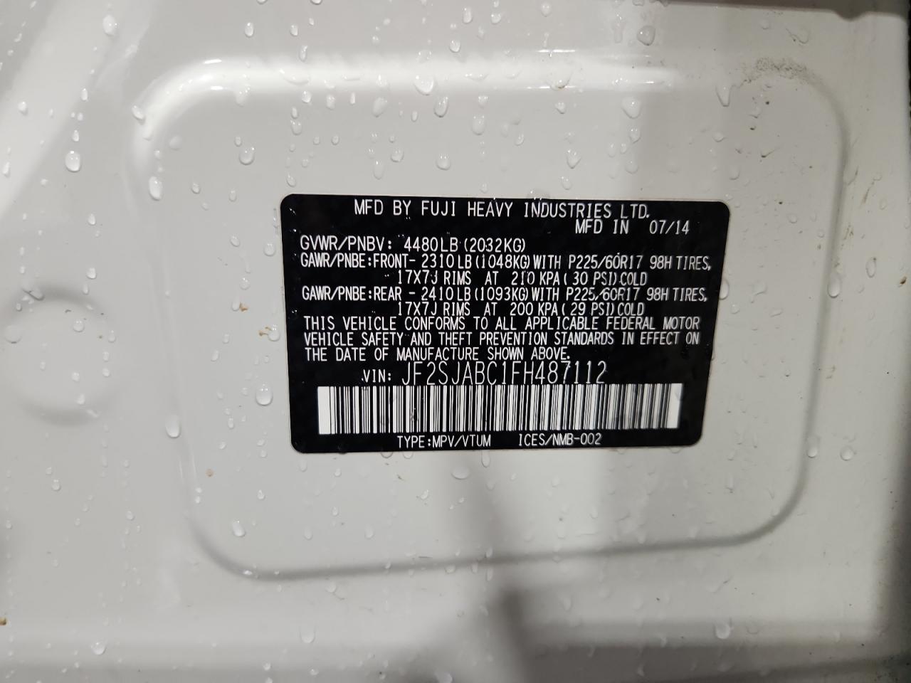 2015 SUBARU FORESTER