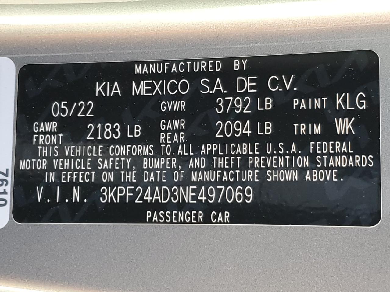 2022 KIA FORTE
