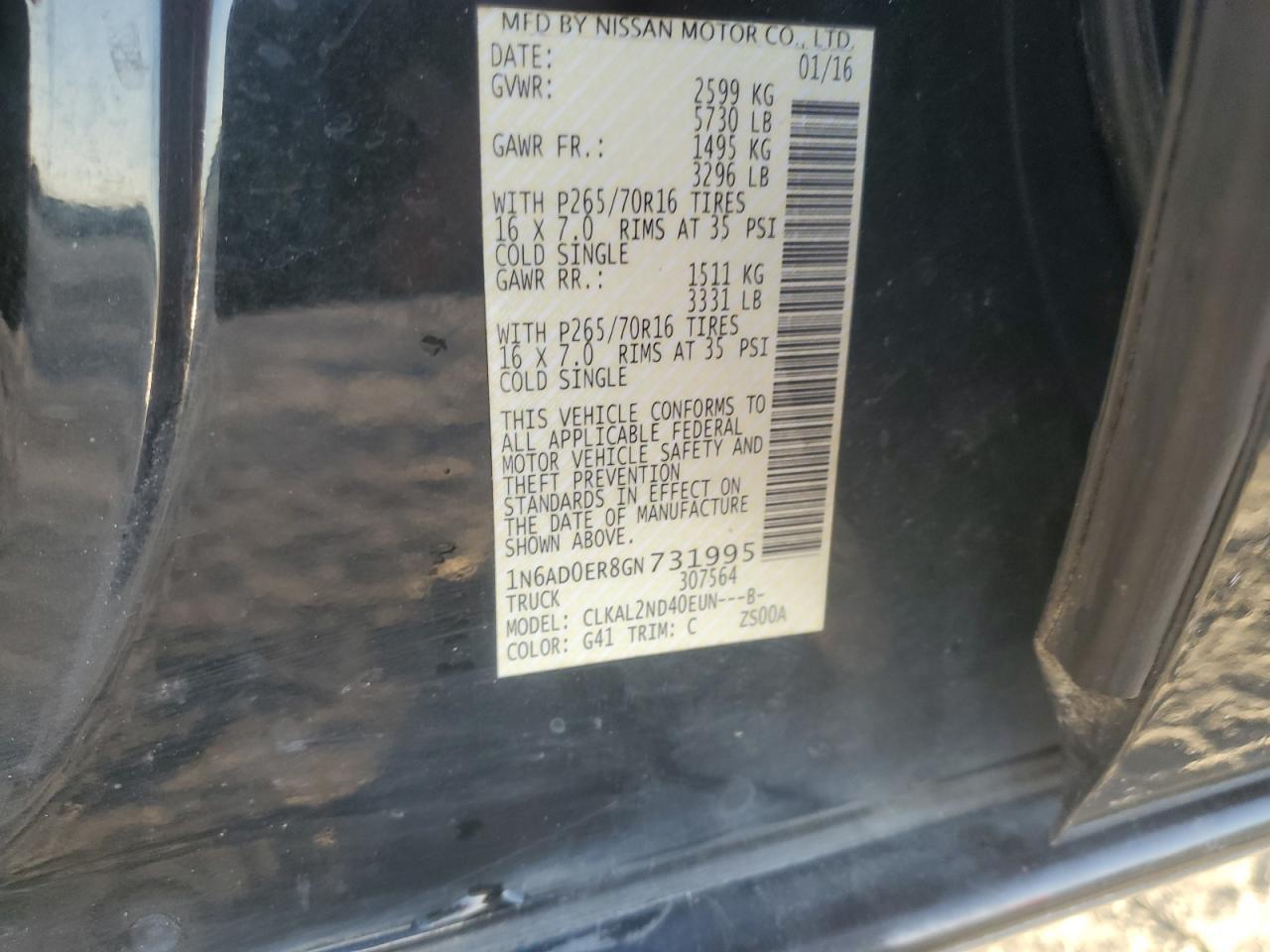 2016 NISSAN Frontier
