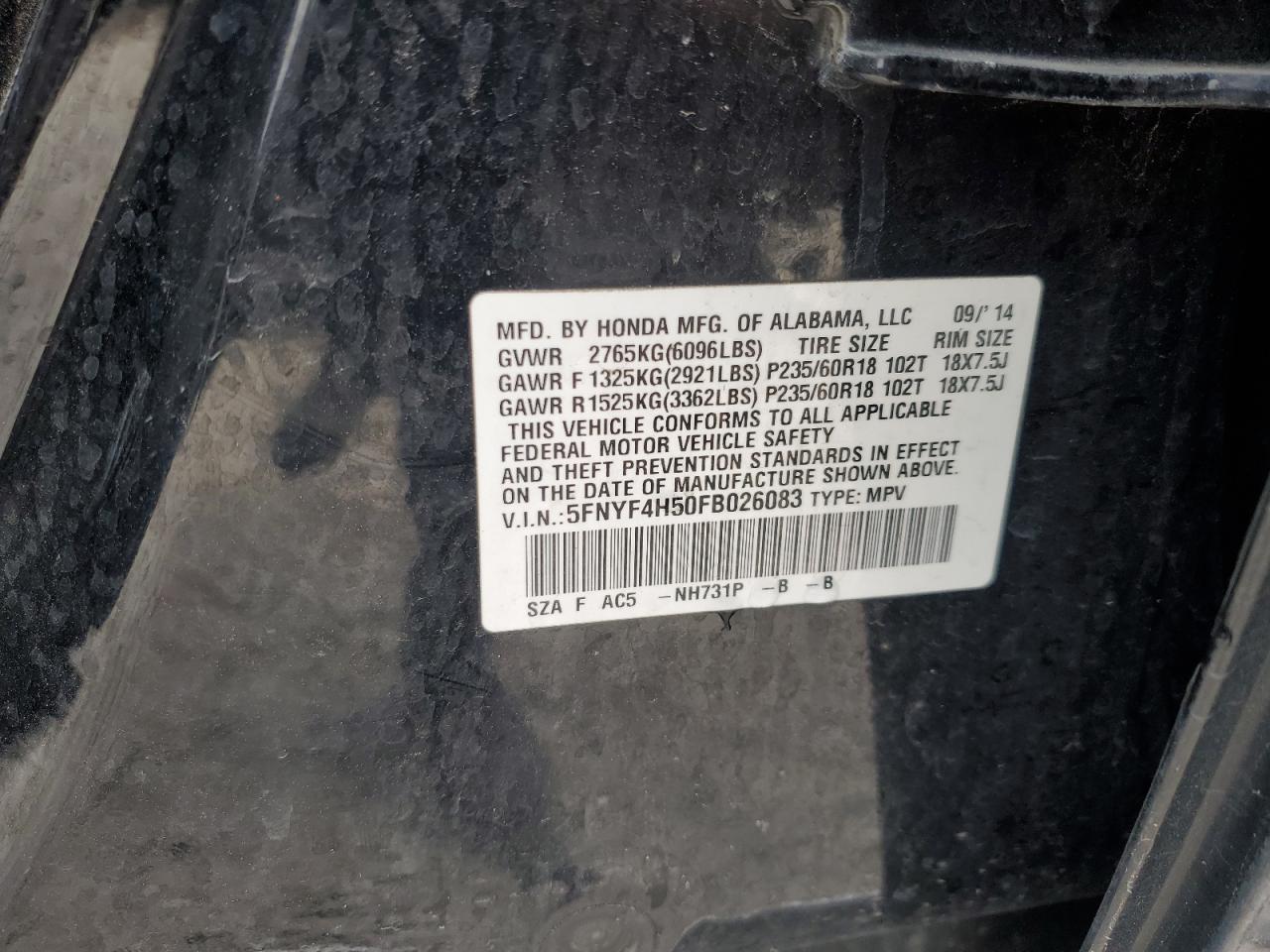 2015 HONDA PILOT