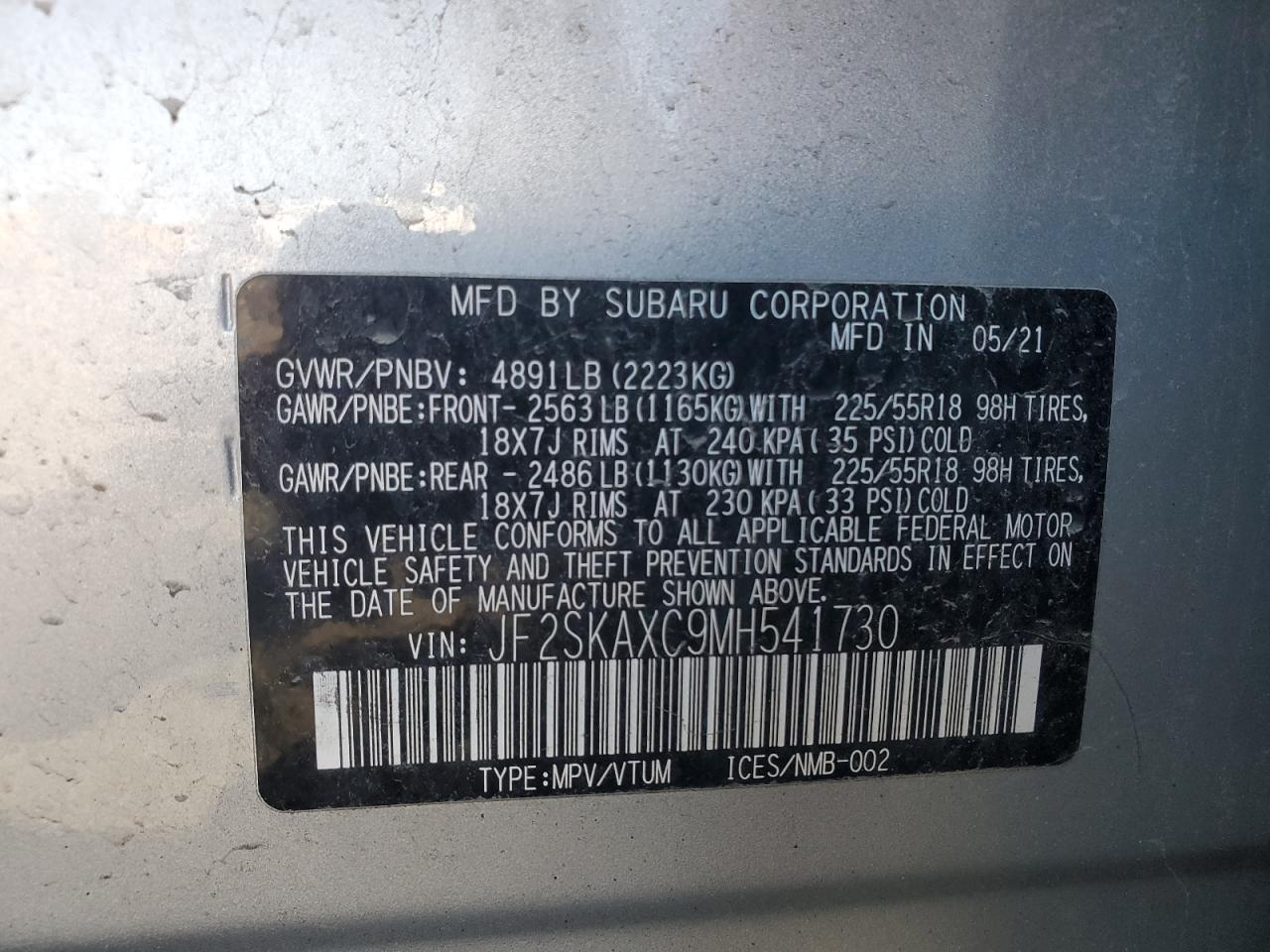 2021 SUBARU FORESTER