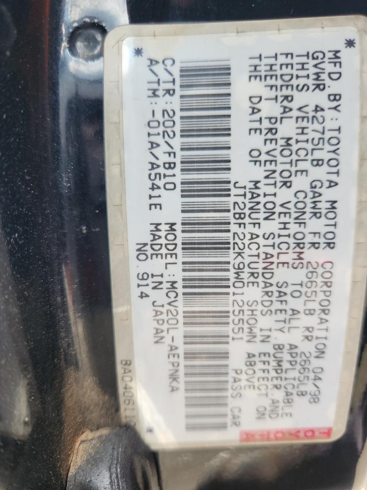 1998 TOYOTA CAMRY