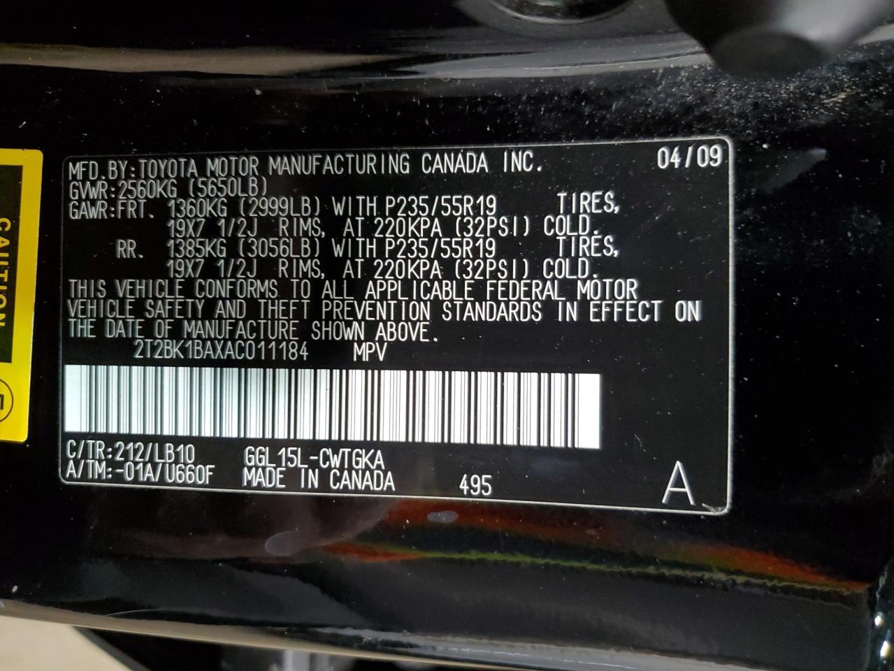 2010 LEXUS RX 350