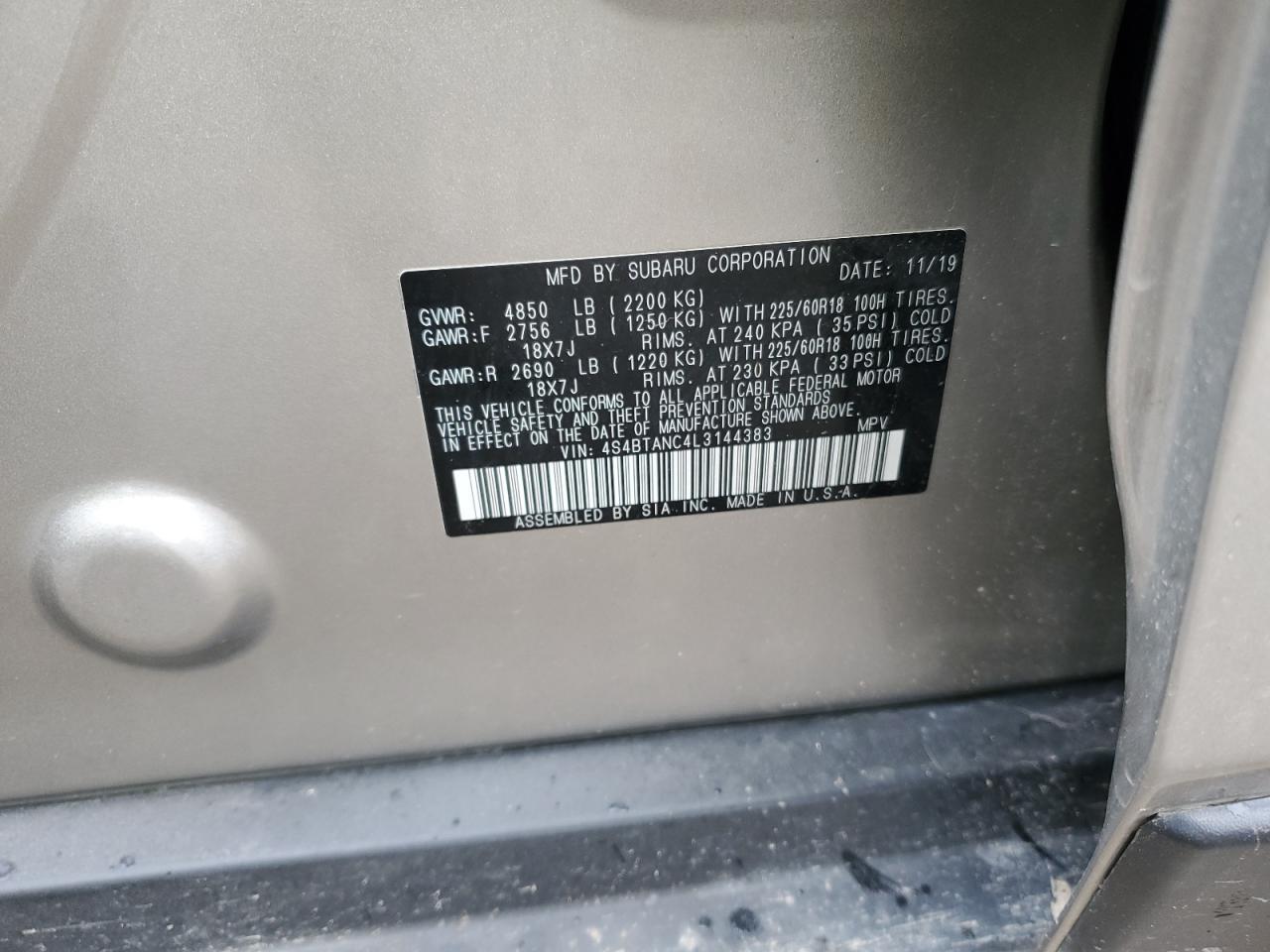 2020 SUBARU Outback