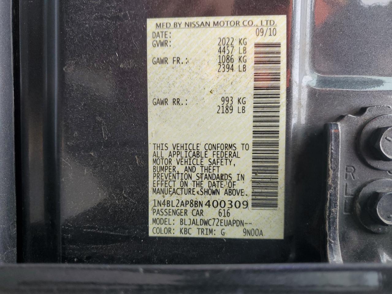 2011 NISSAN ALTIMA