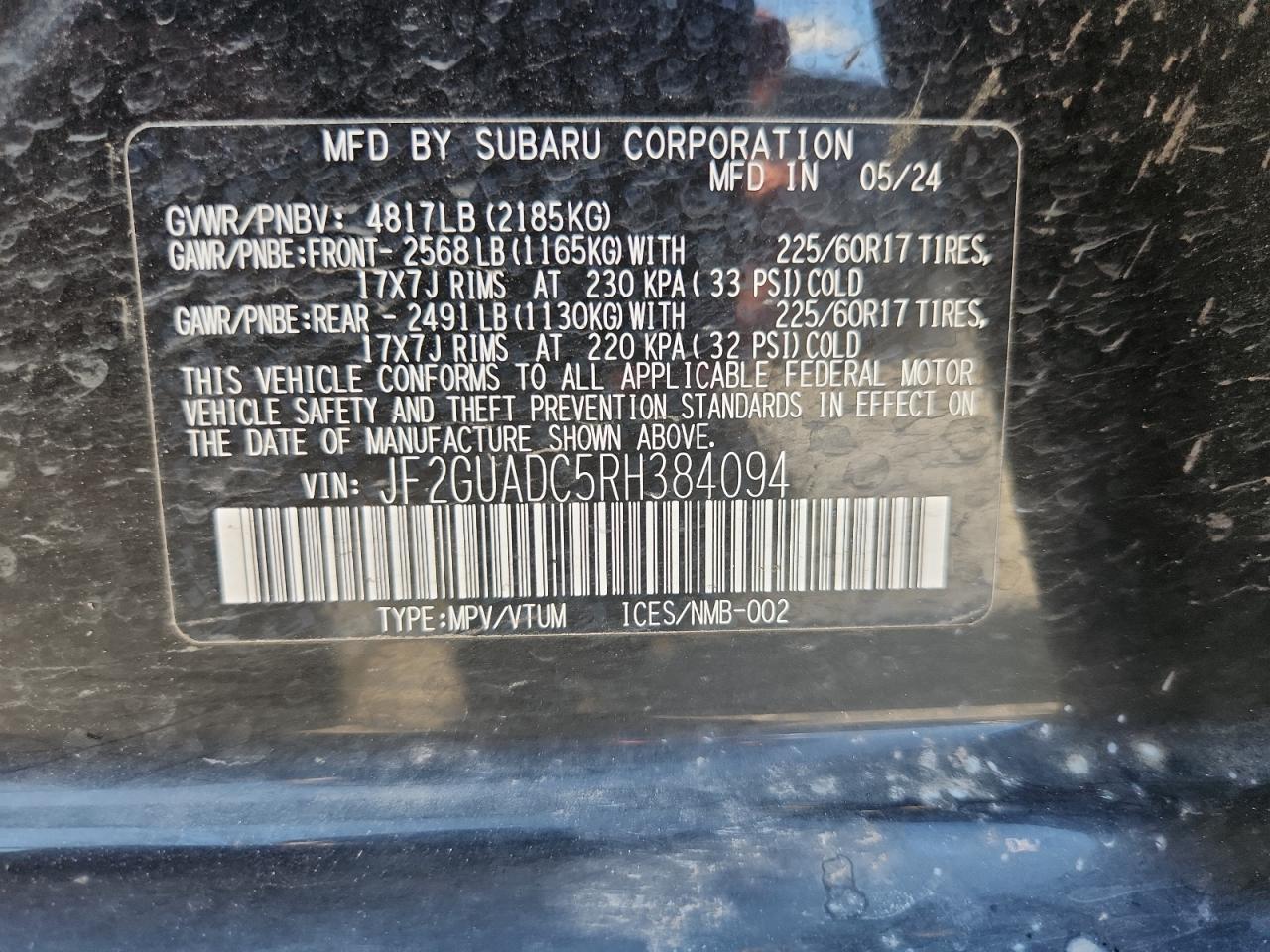 2024 SUBARU Crosstrek
