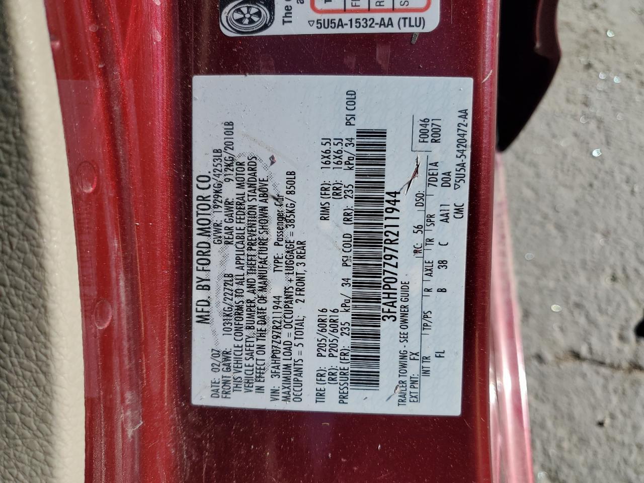 2007 FORD FUSION