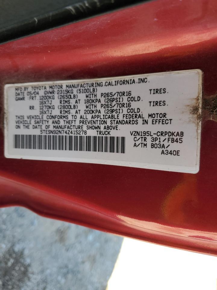2004 TOYOTA TACOMA
