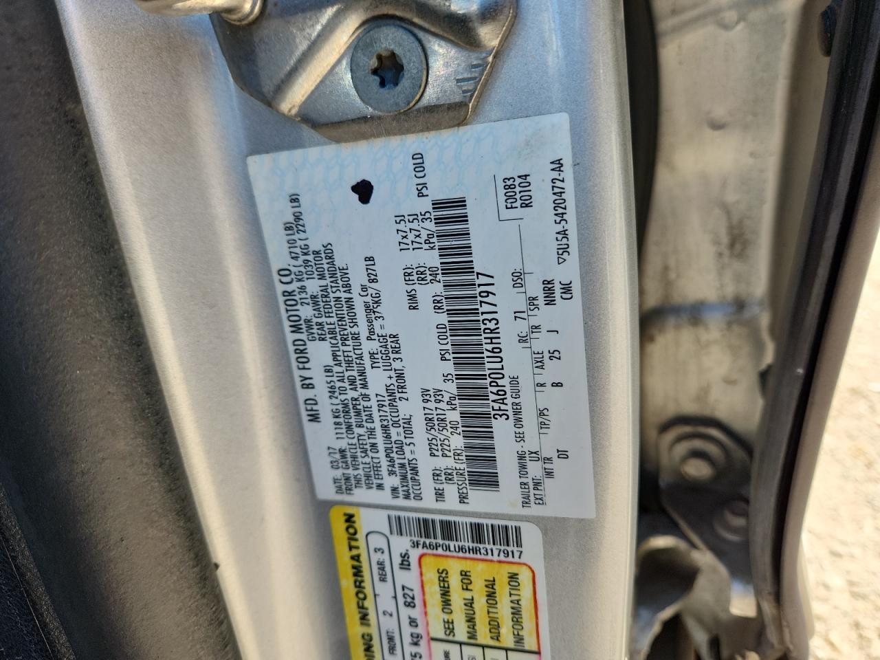 2017 FORD FUSION