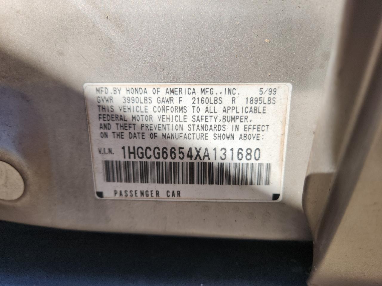 1999 HONDA ACCORD
