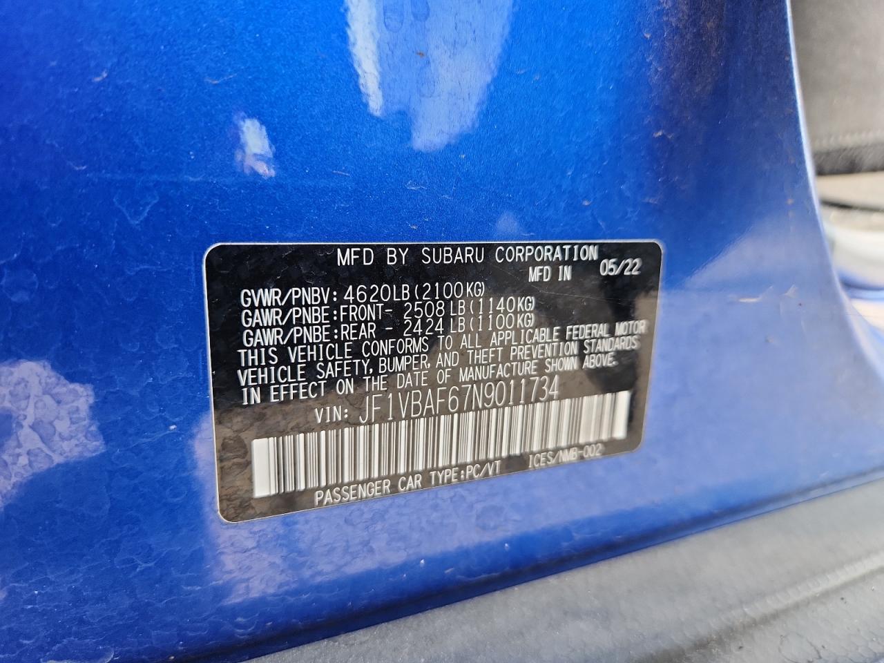 2022 SUBARU WRX