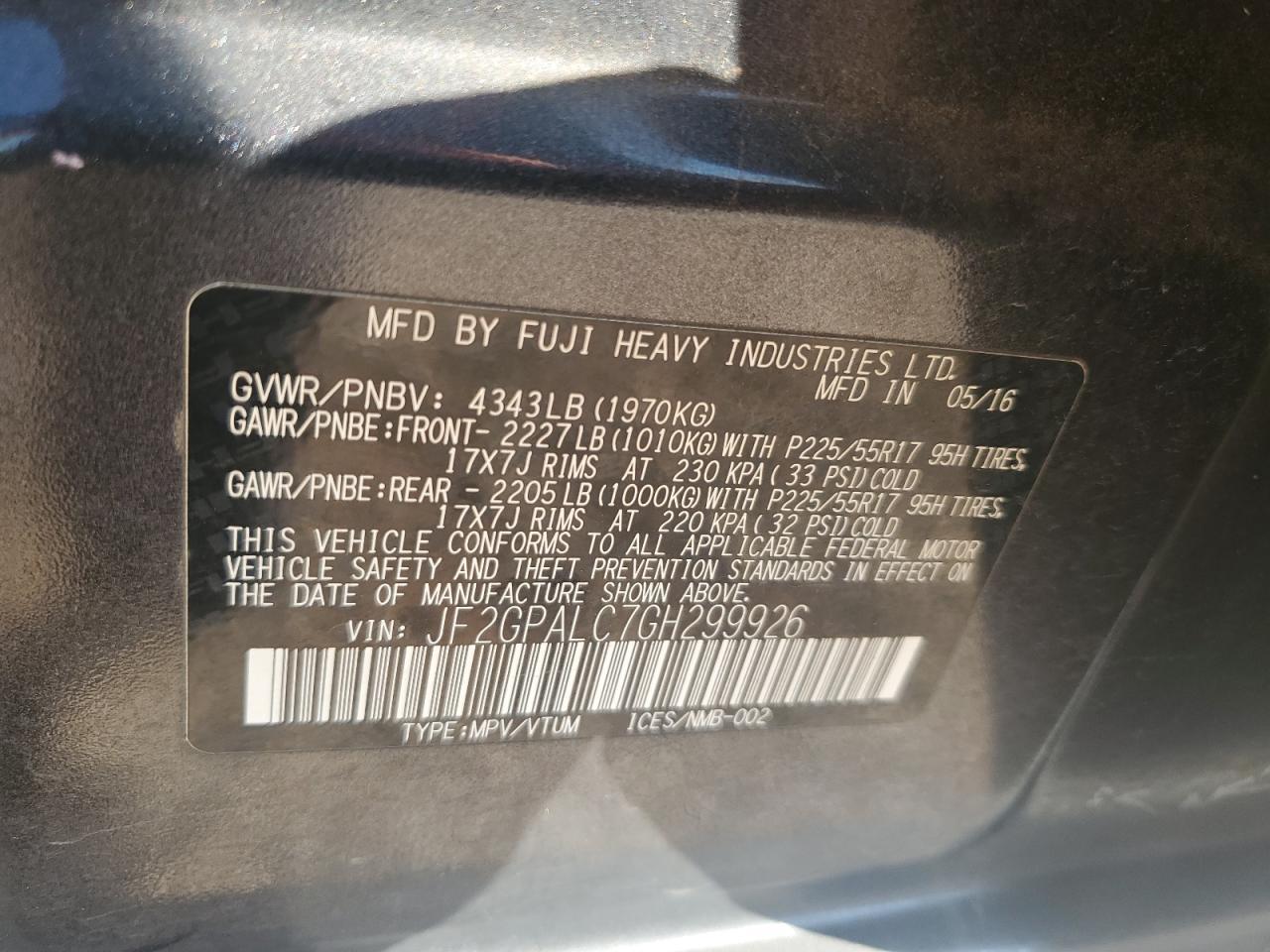 2016 SUBARU Crosstrek