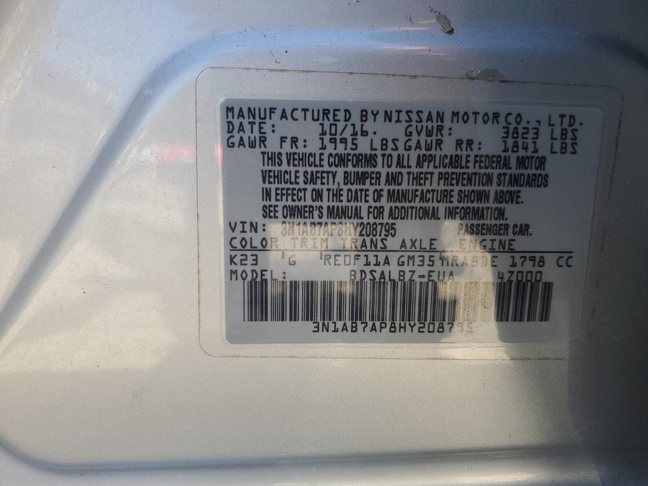 2017 NISSAN SENTRA