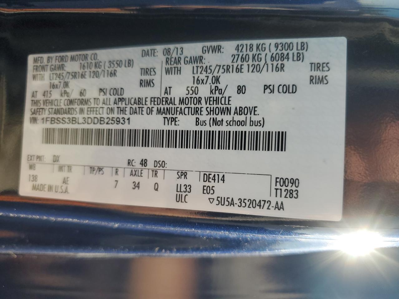 2013 FORD ECONOLINE