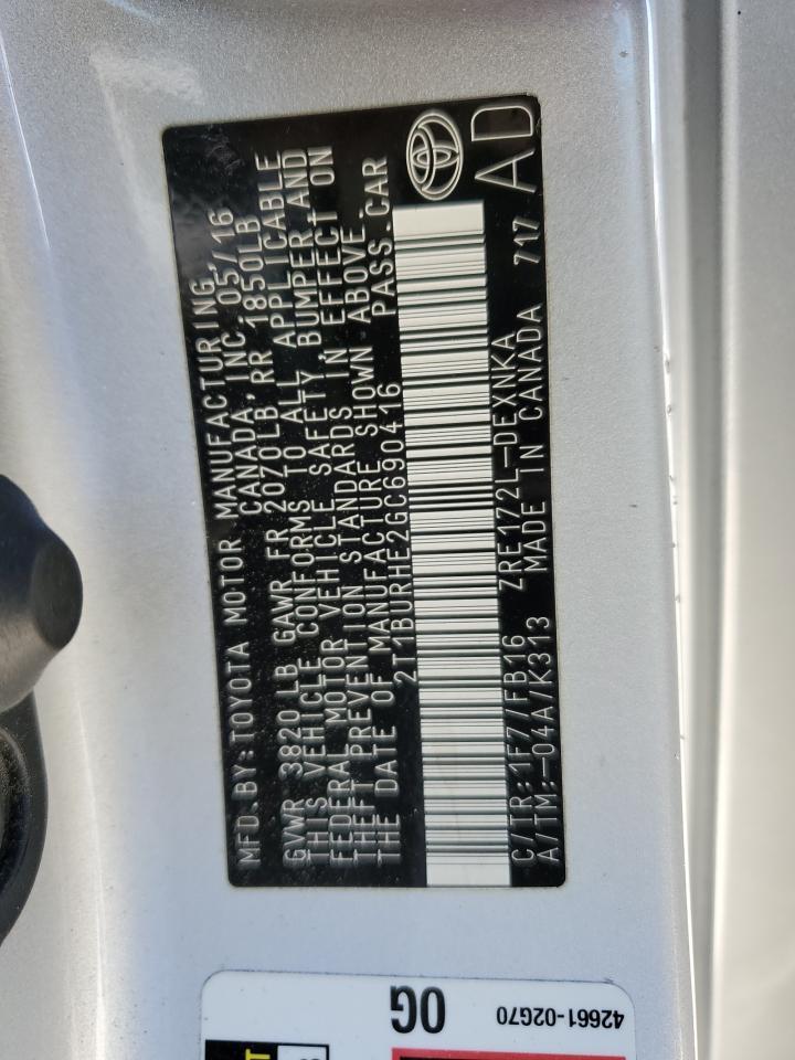 2016 TOYOTA COROLLA