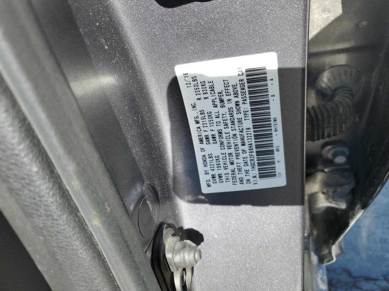 2017 HONDA ACCORD