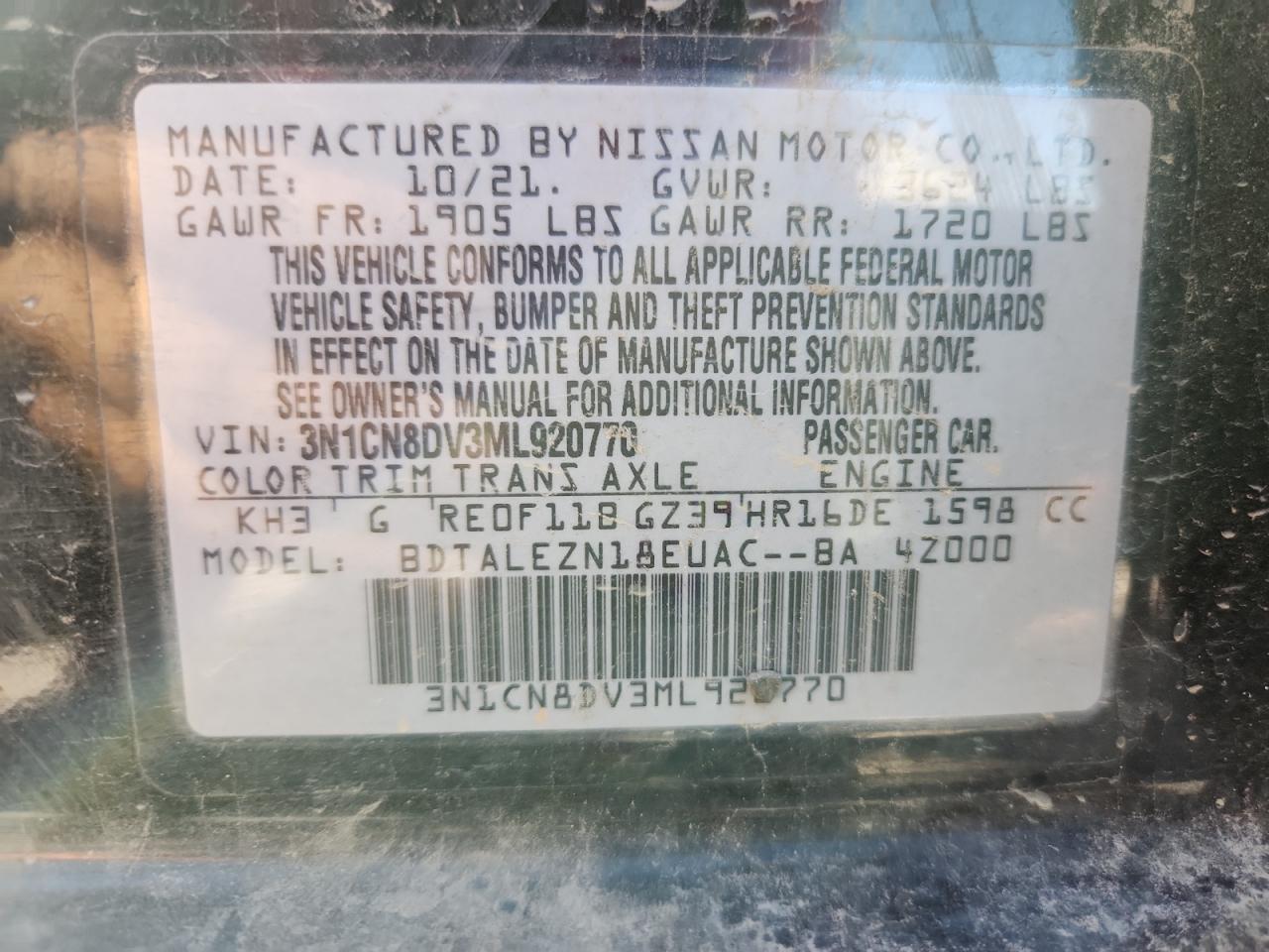 2021 NISSAN VERSA