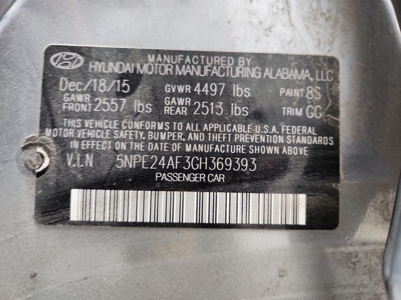 2016 HYUNDAI SONATA