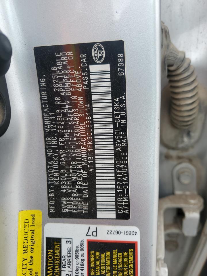 2012 TOYOTA CAMRY