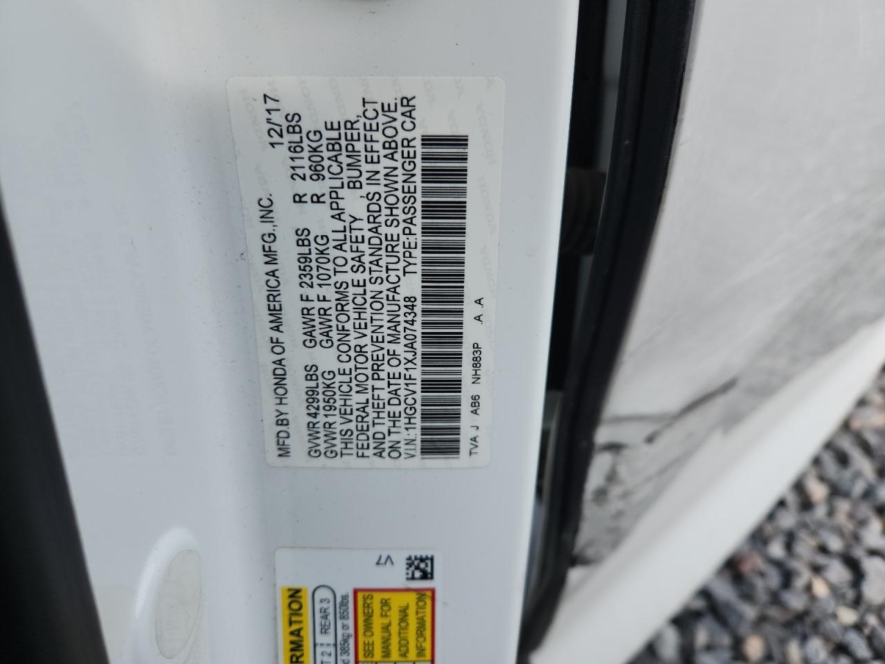 2018 HONDA ACCORD