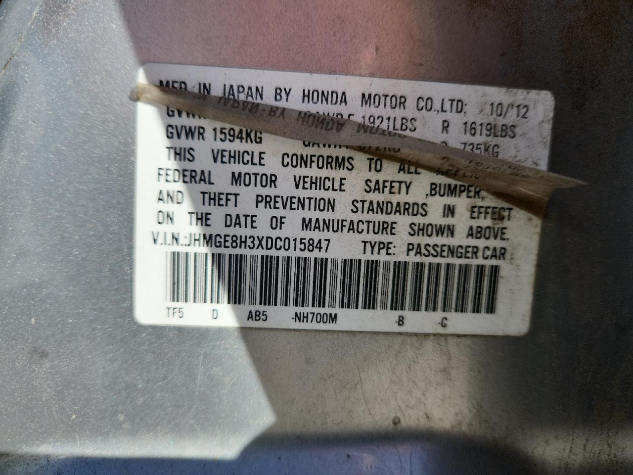 2013 HONDA FIT