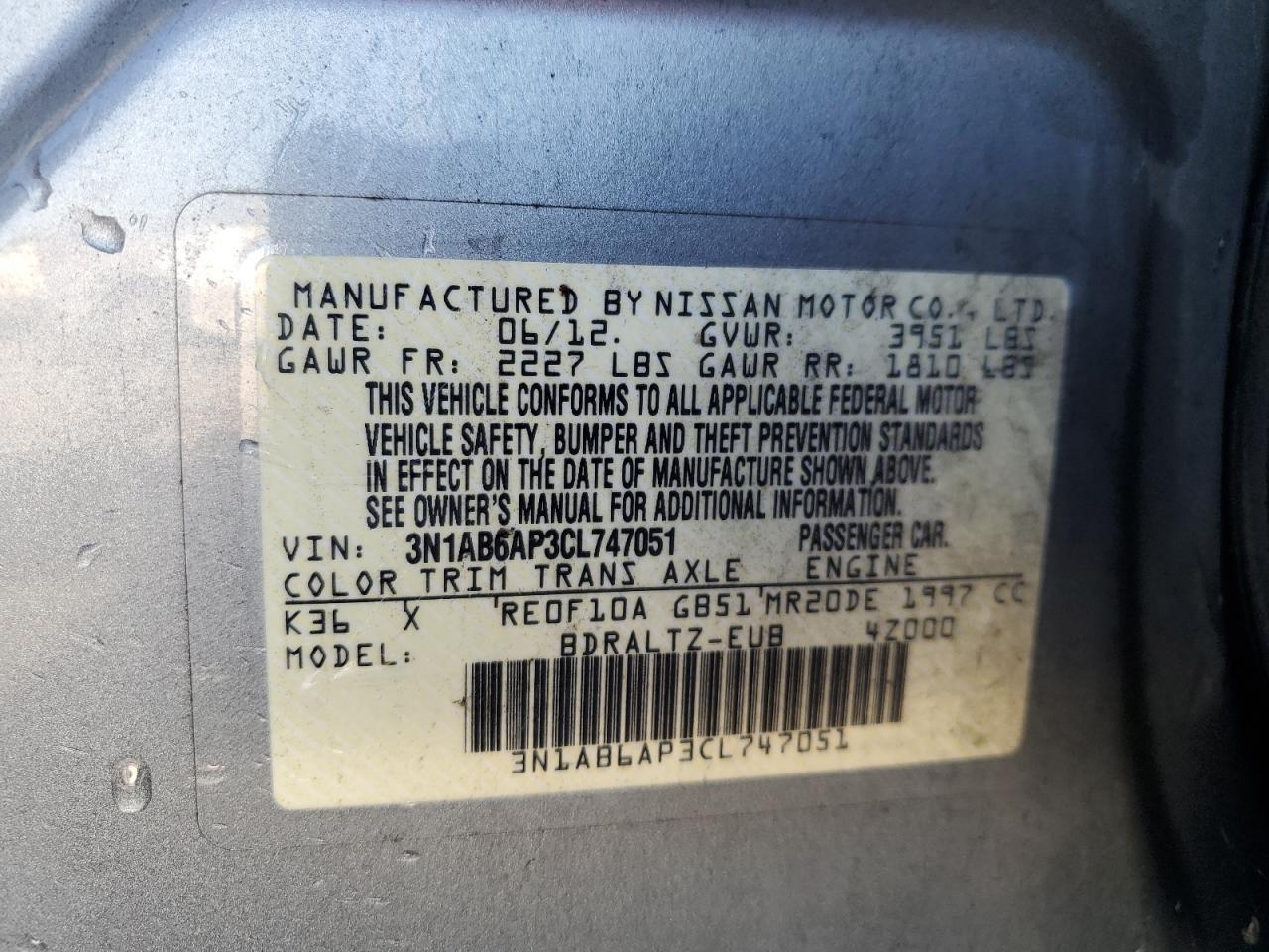 2012 NISSAN SENTRA