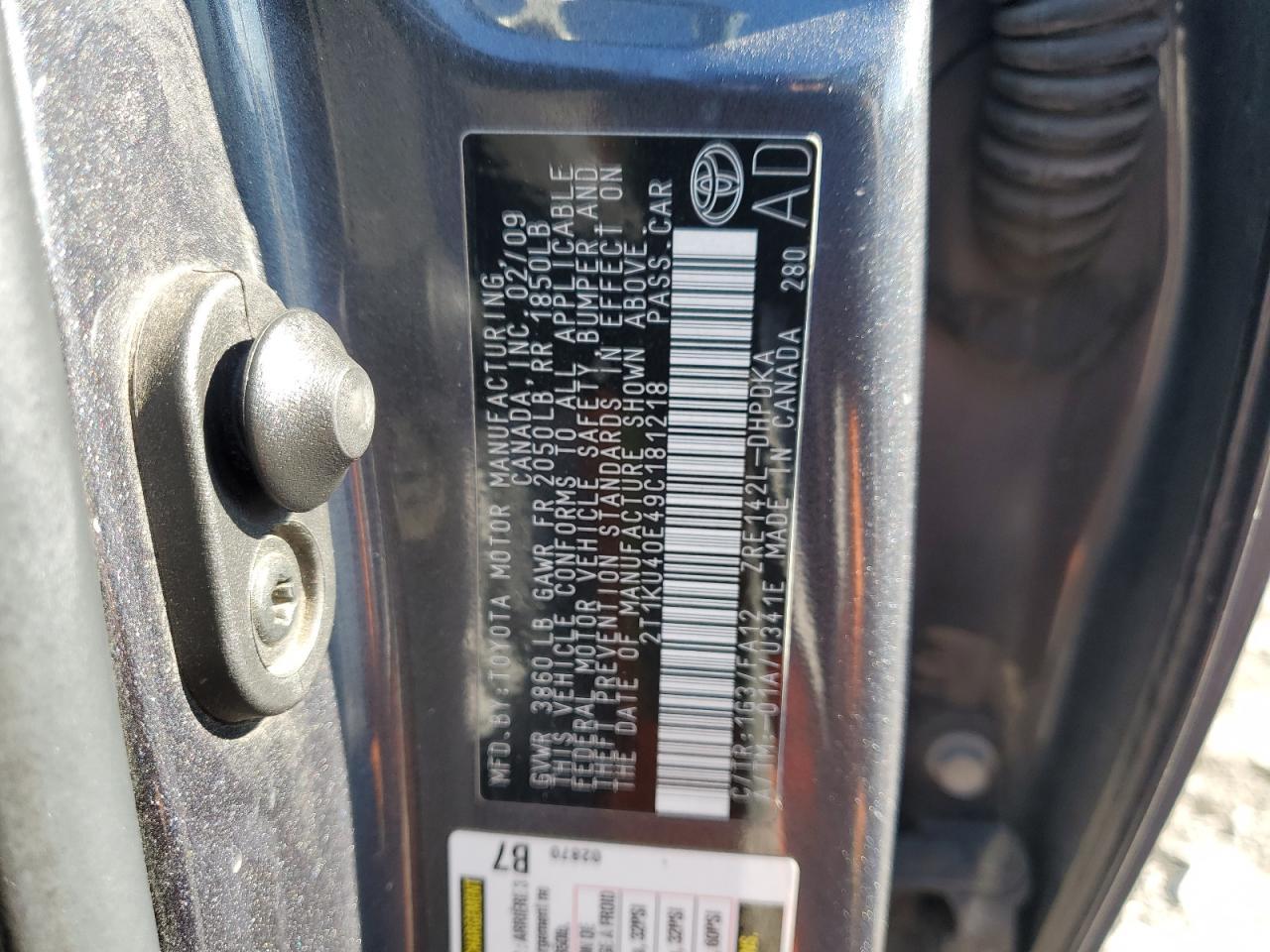 2009 TOYOTA COROLLA