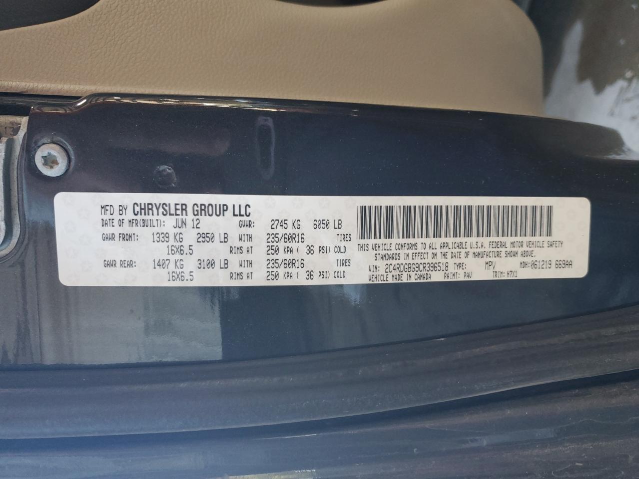 2012 DODGE GRAND CARAVAN