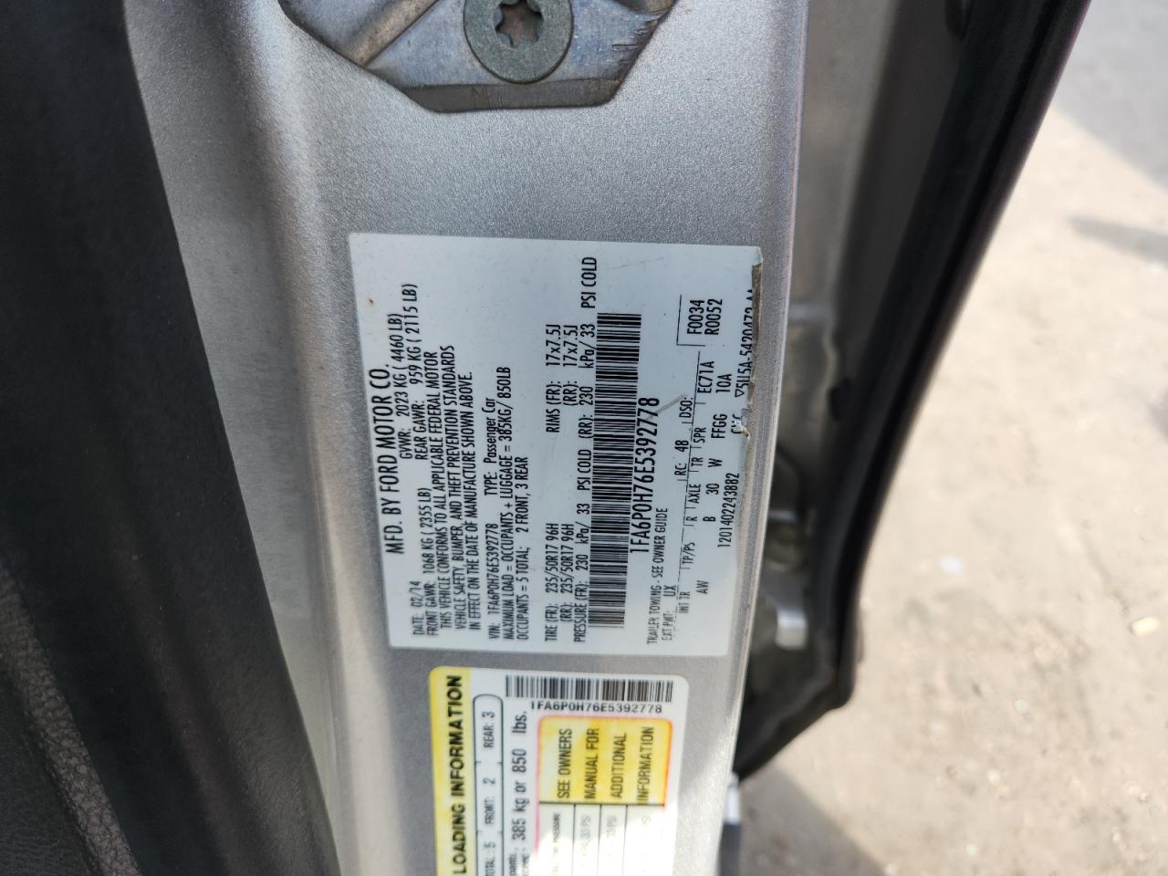 2014 FORD FUSION