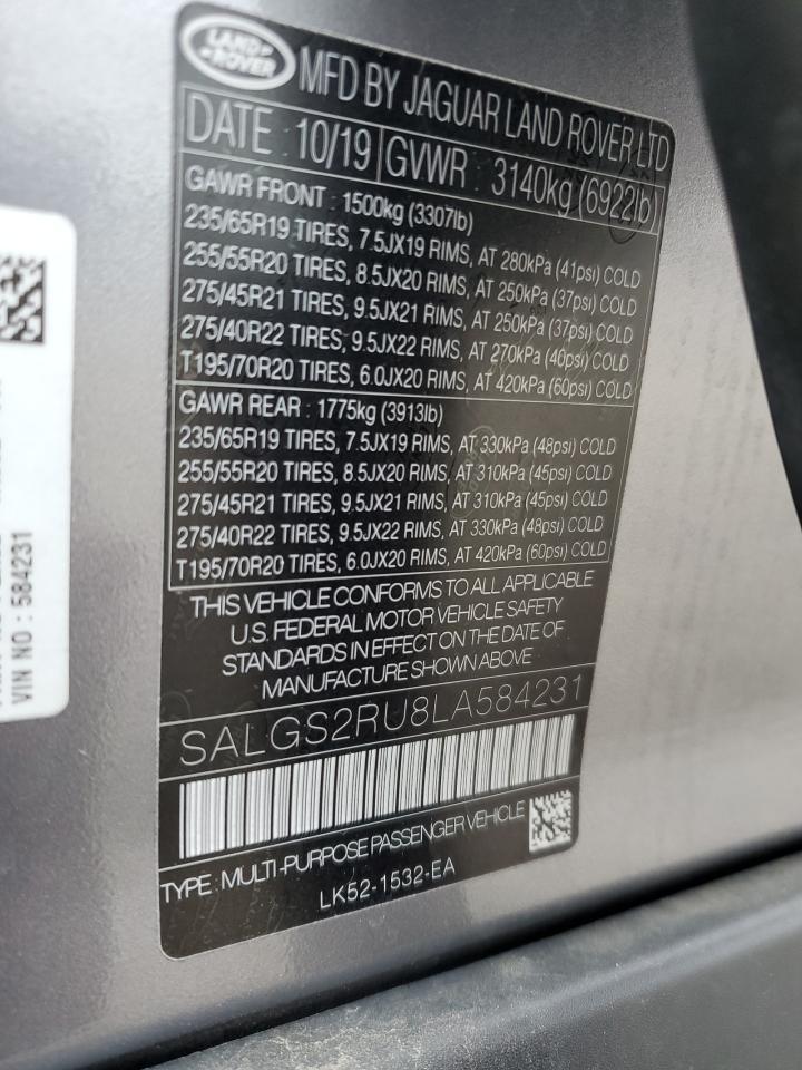 2020 LAND ROVER RANGE ROVER