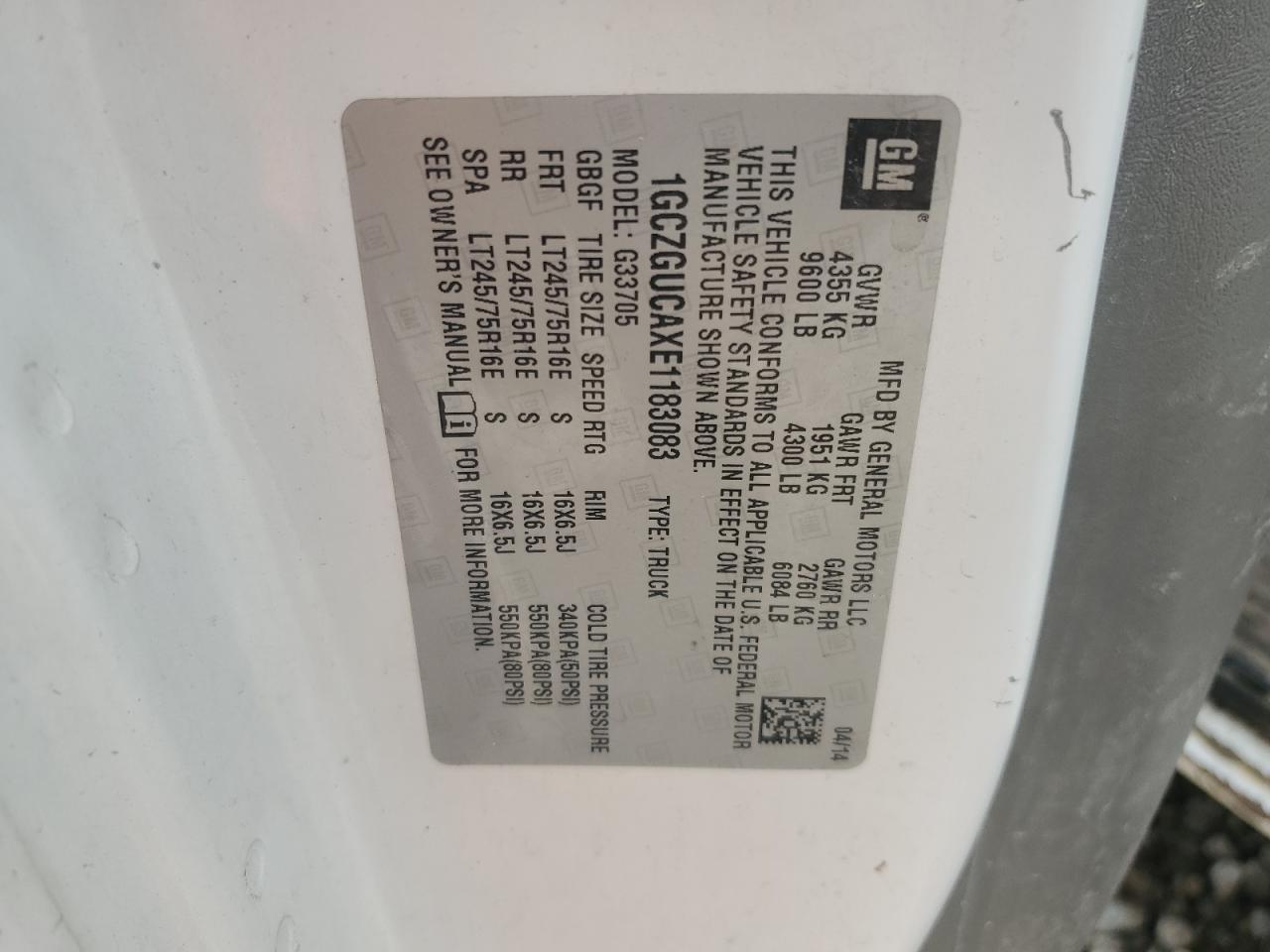 2014 CHEVROLET Express 3500