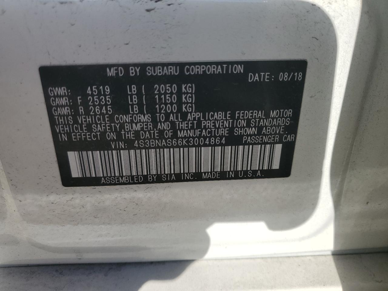 2019 SUBARU Legacy