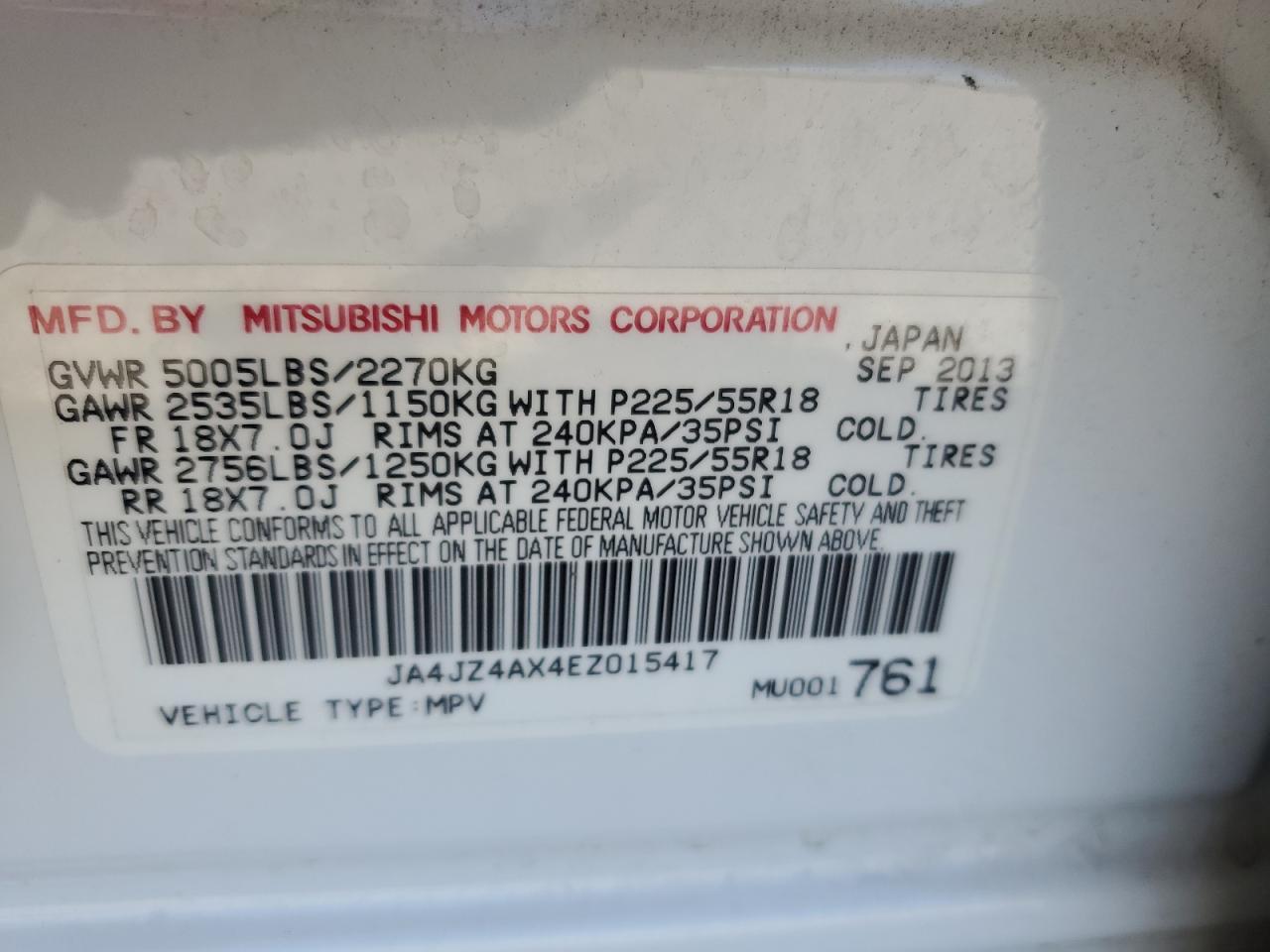 2014 MITSUBISHI outlander